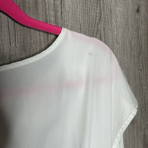 Maryley Dress White Mini Lace Trim Short Romantic Whimsy Made in Italy Size 12 - Picture 9 of 9